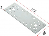 Пластина крепежная 180х65х2 (кратно 25/уп.25) гоц