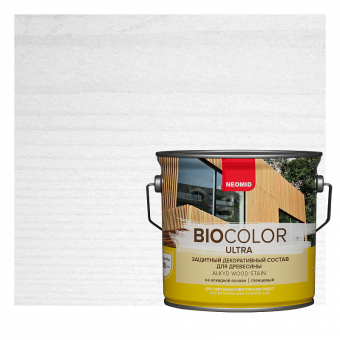 BIO COLOR ULTRA защитный декоративный состав для древесины Белый  (2,7 л)