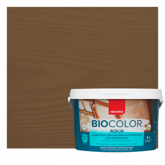 BIO COLOR aqua защитная декоративная пропитка для древесины орех (0.9л)
