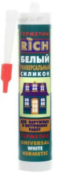 Герметик универсальный силикон белый 280мл 305 гр РИЧ (24)
