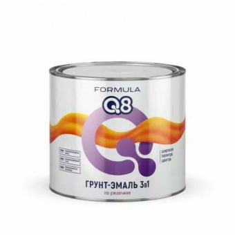 Грунт-эмаль по ржавчине (3 в 1) красно-коричневая 1,9 кг FORMULA Q8