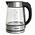 Чайник DELTA LUX 1,7л DE-1004 черный, корпус из жаропрочного стекла,  2200Вт